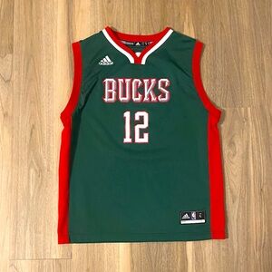 Jabari Parker Milwaukee Bucks Adidas Green and Red Jersey